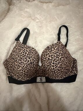 Victoria's Secret Leopard Print Bra with Black Trim